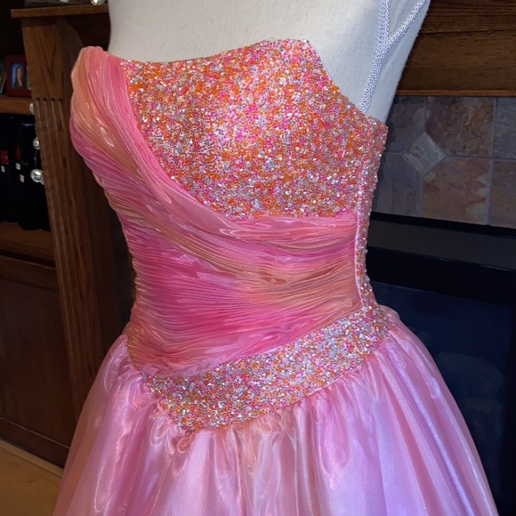 Princess Pink Prom Formal Dress Ball Gown Pageant Princess Quinceañera Barbie - Picture 7 of 16